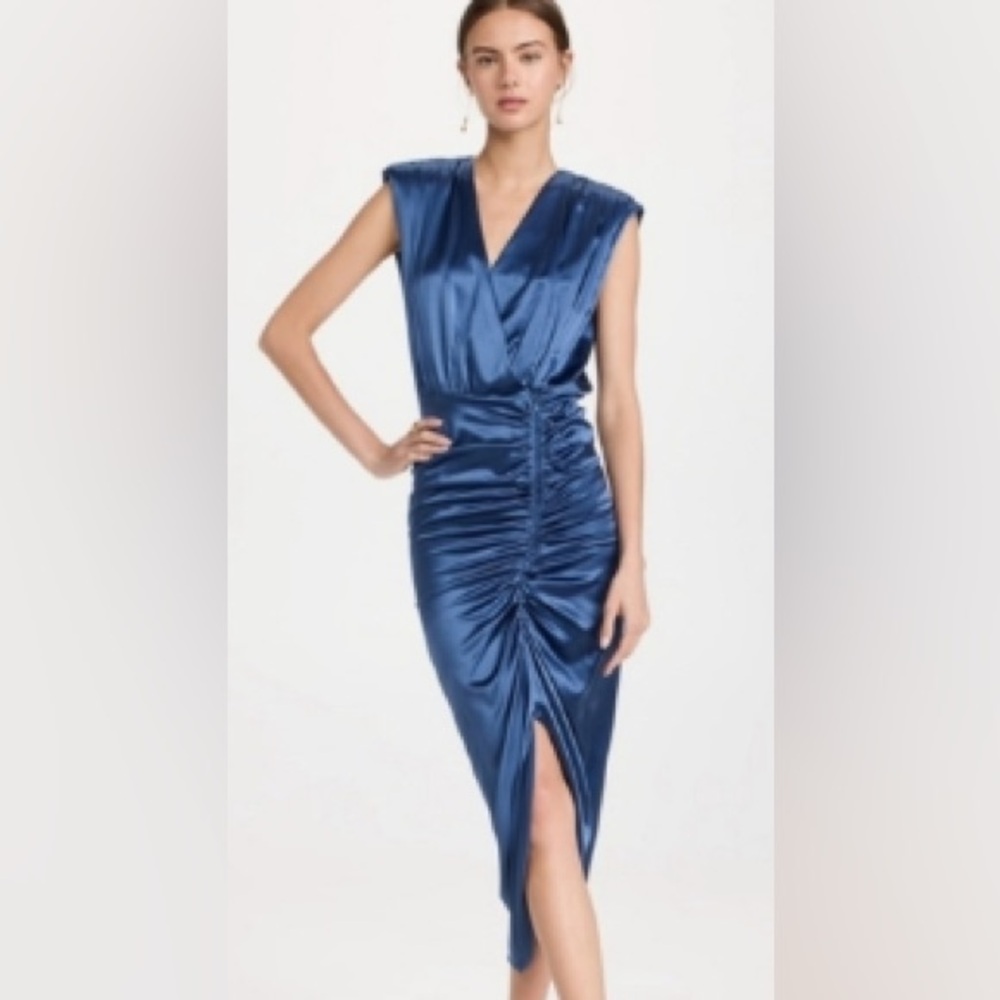 Veronica Beard One Shoulder Blue Dress